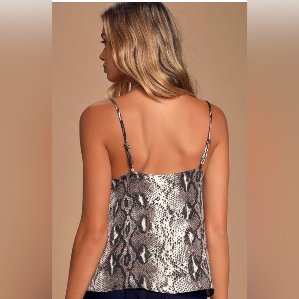 Snake Print Lace Cami Top NWOT - Picture 2 of 8